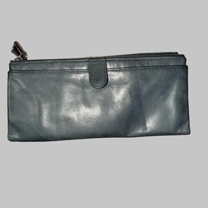 HOBO Slate Blue Leather Wallet